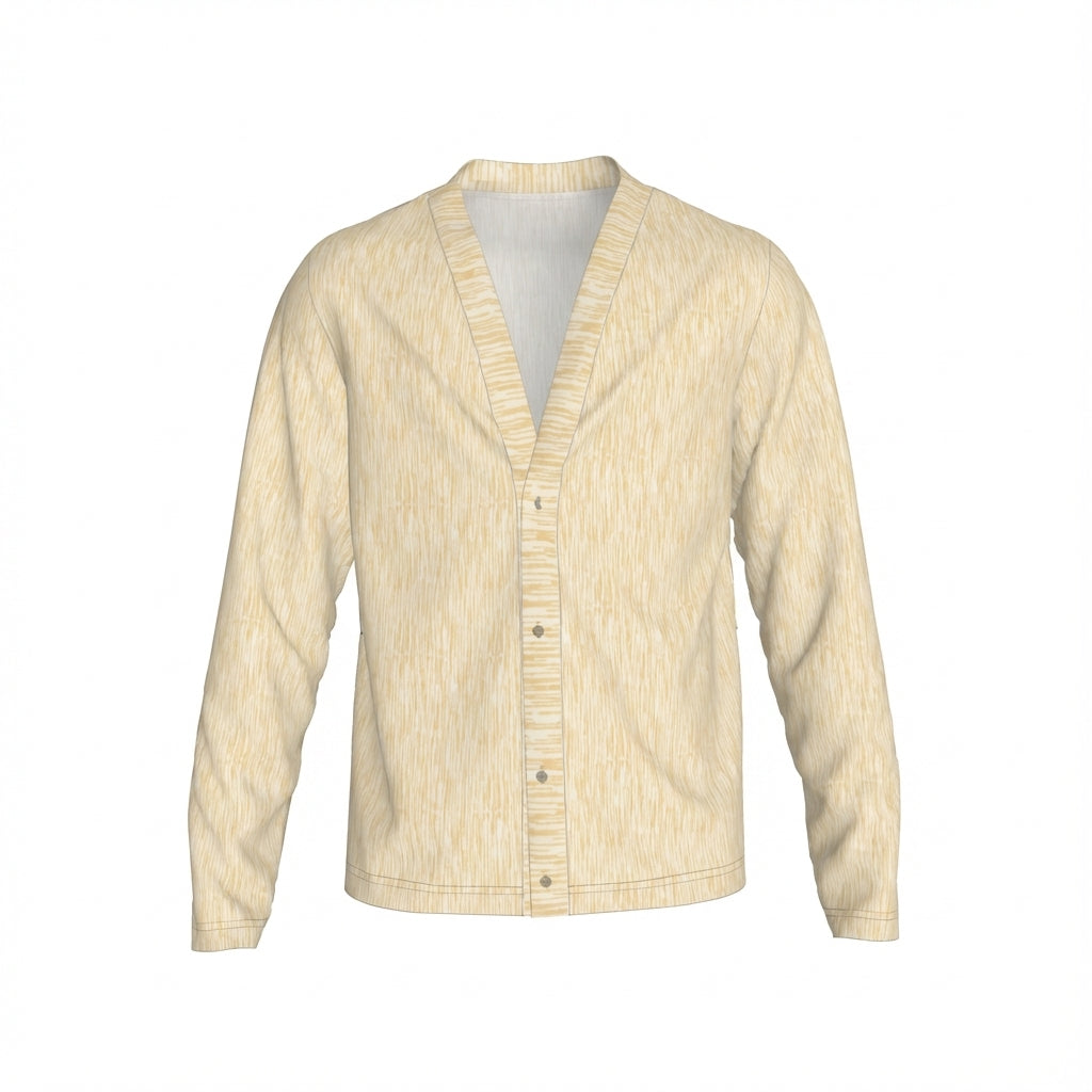 Tan Cardigan in Heavyweight Stretch Organic Cotton French Terry