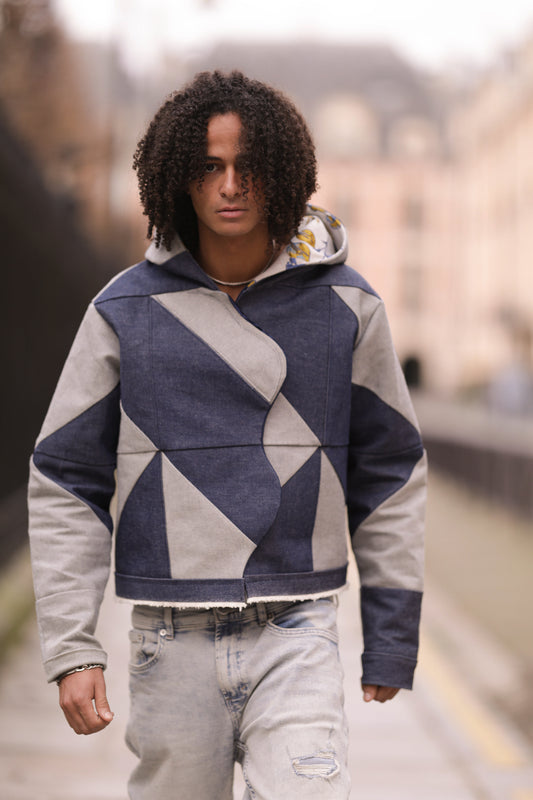 Architectural Denim Hoodie